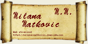 Milana Matković vizit kartica